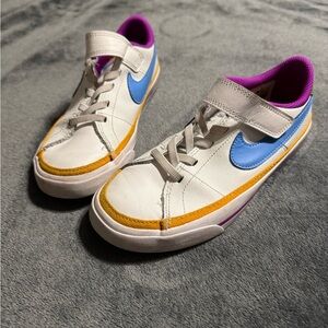 Nike Court Legacy Kids Size 1.5y White Multicolored Shoes
